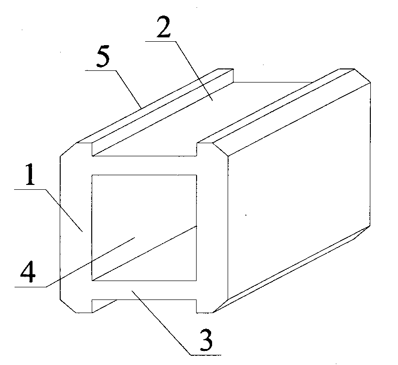 Hollow building block for building