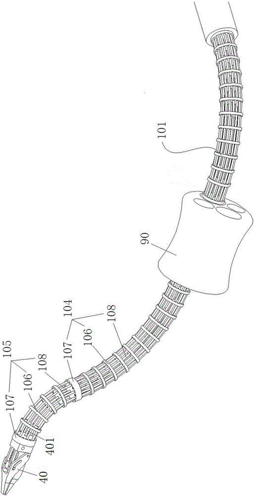 Flexible surgical operation tool system driven by twin thread screw