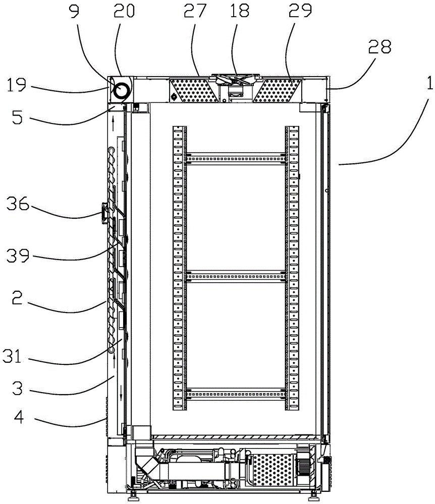 Cabinet door air-cooling type constant temperature cabinet system and control method