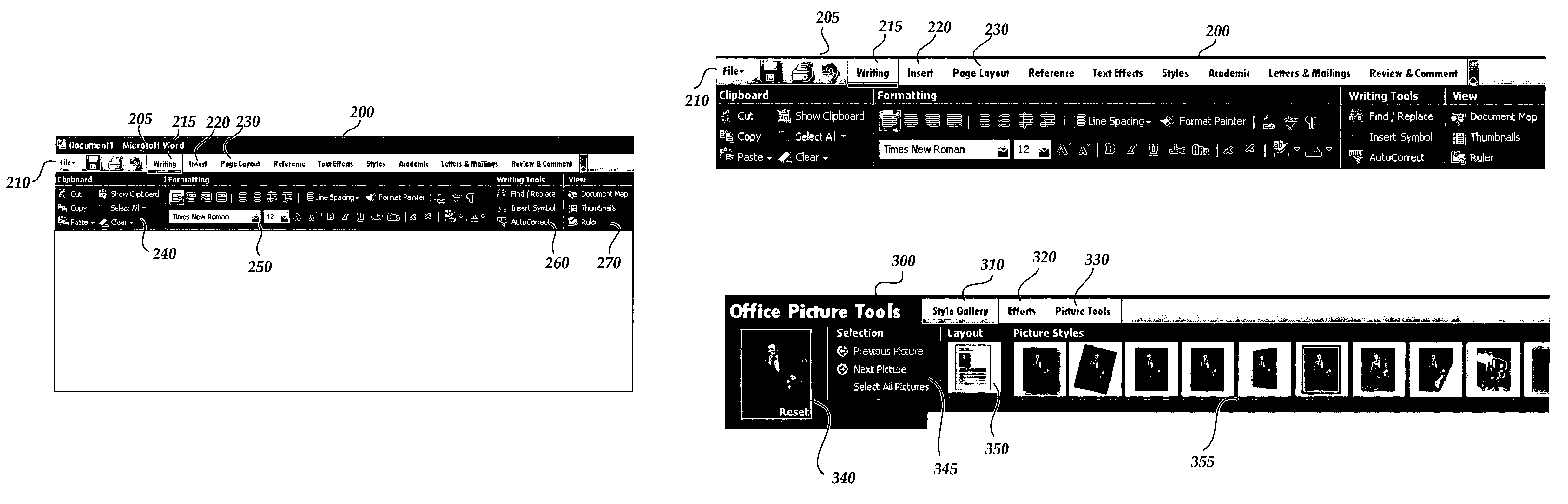 User interface for displaying selectable software functionality controls that are relevant to a selected object