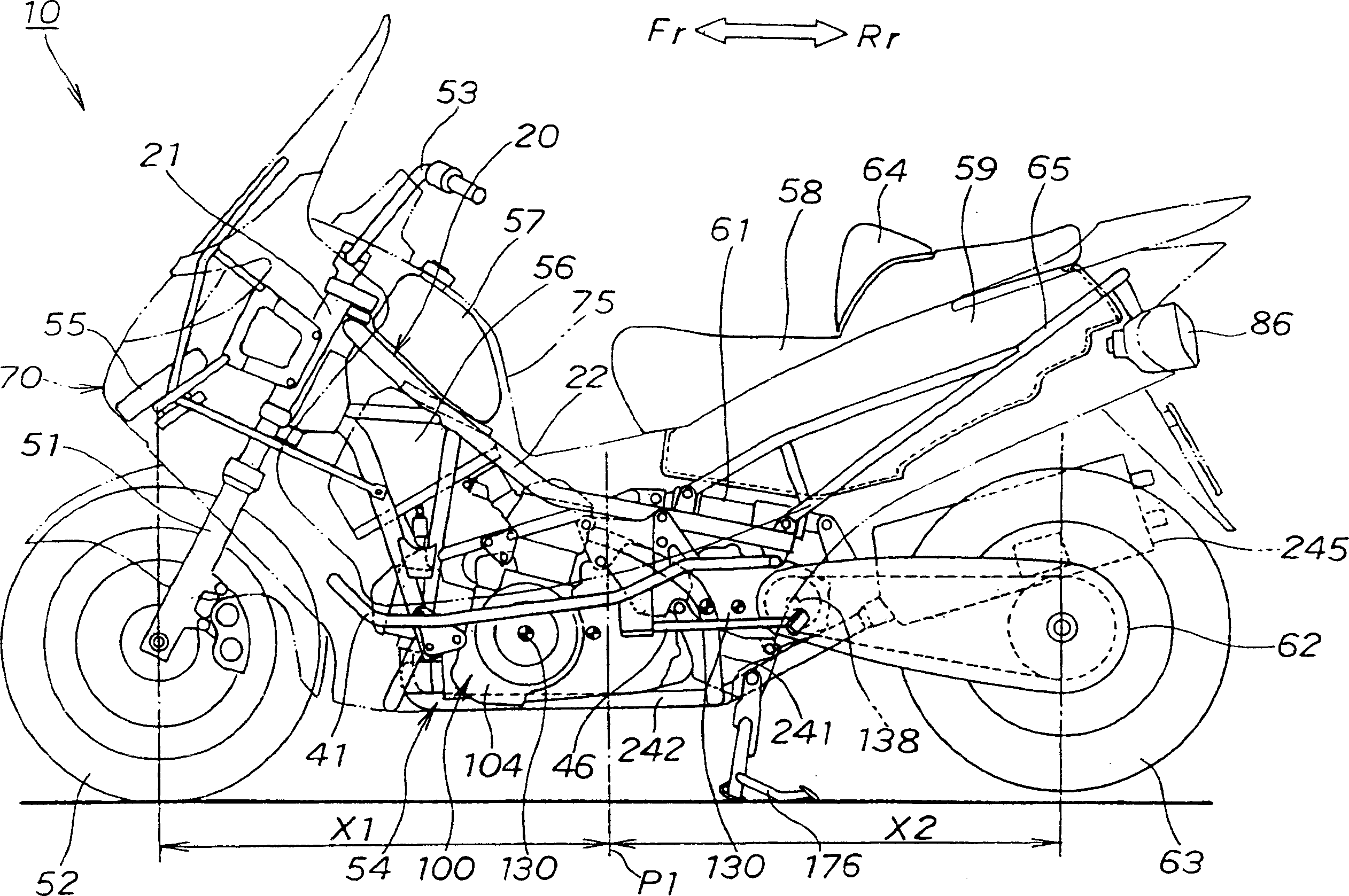 Back absorber mounting structure of lower pedal vehicle