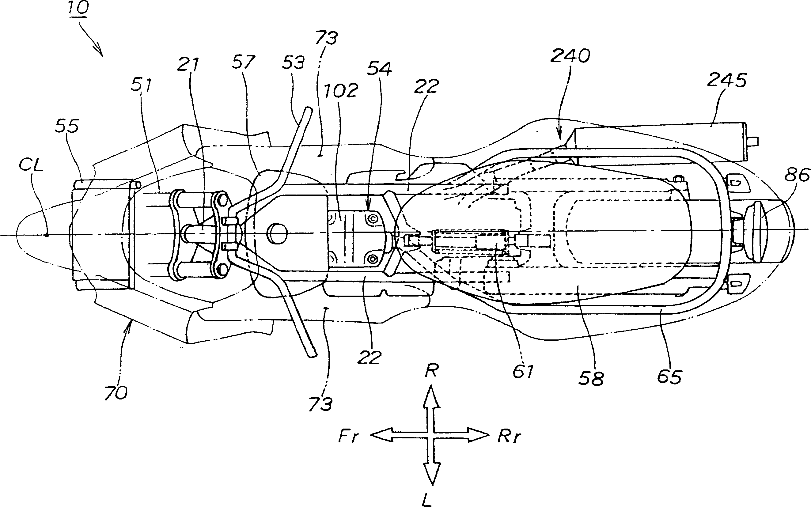 Back absorber mounting structure of lower pedal vehicle