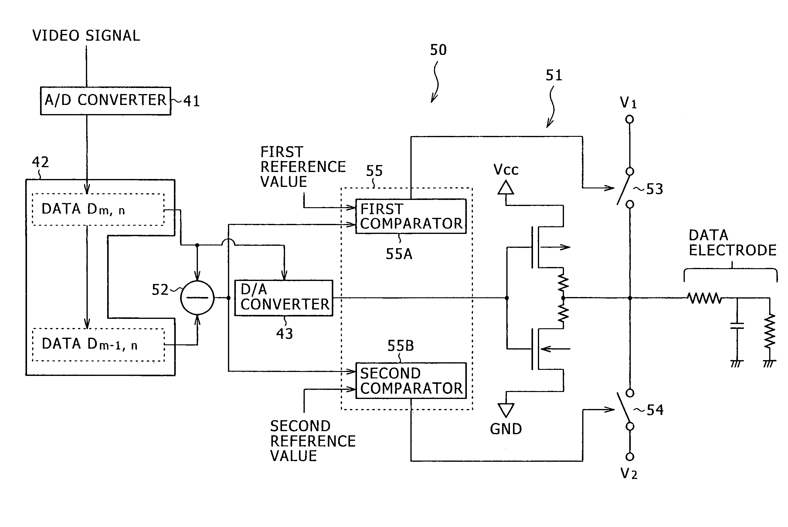 Fixed-pixel display device and cold cathode field electron emission display device