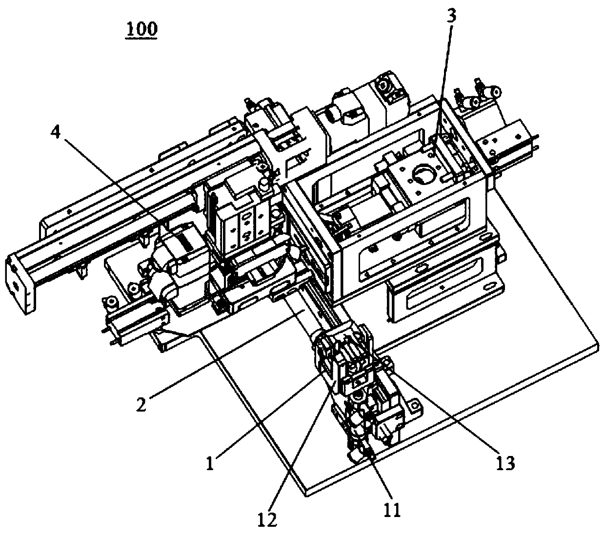 Automatic assembly device for the rubber sleeve at the end of the wire