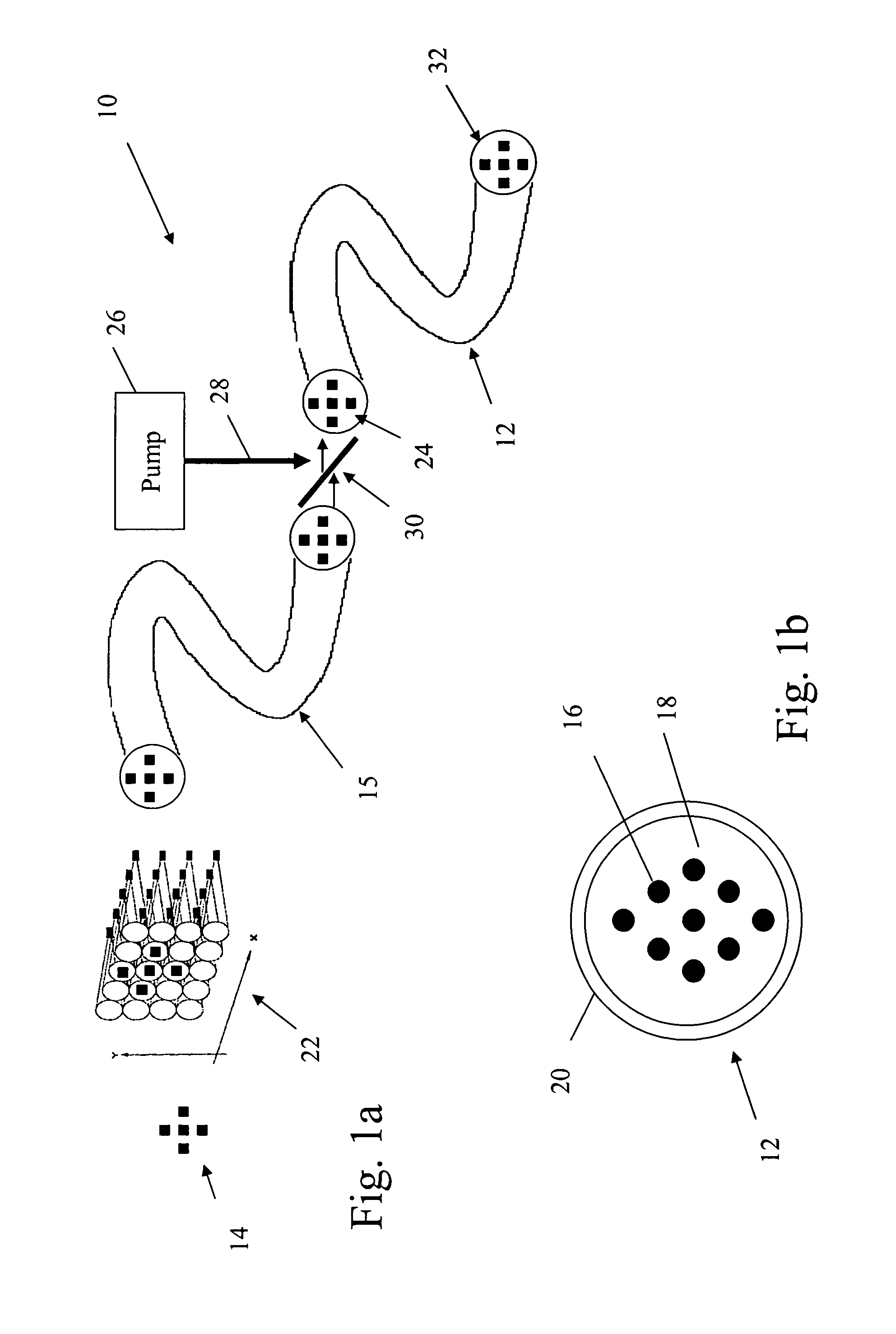 Multi-core optical fiber image amplifier and method of drawing