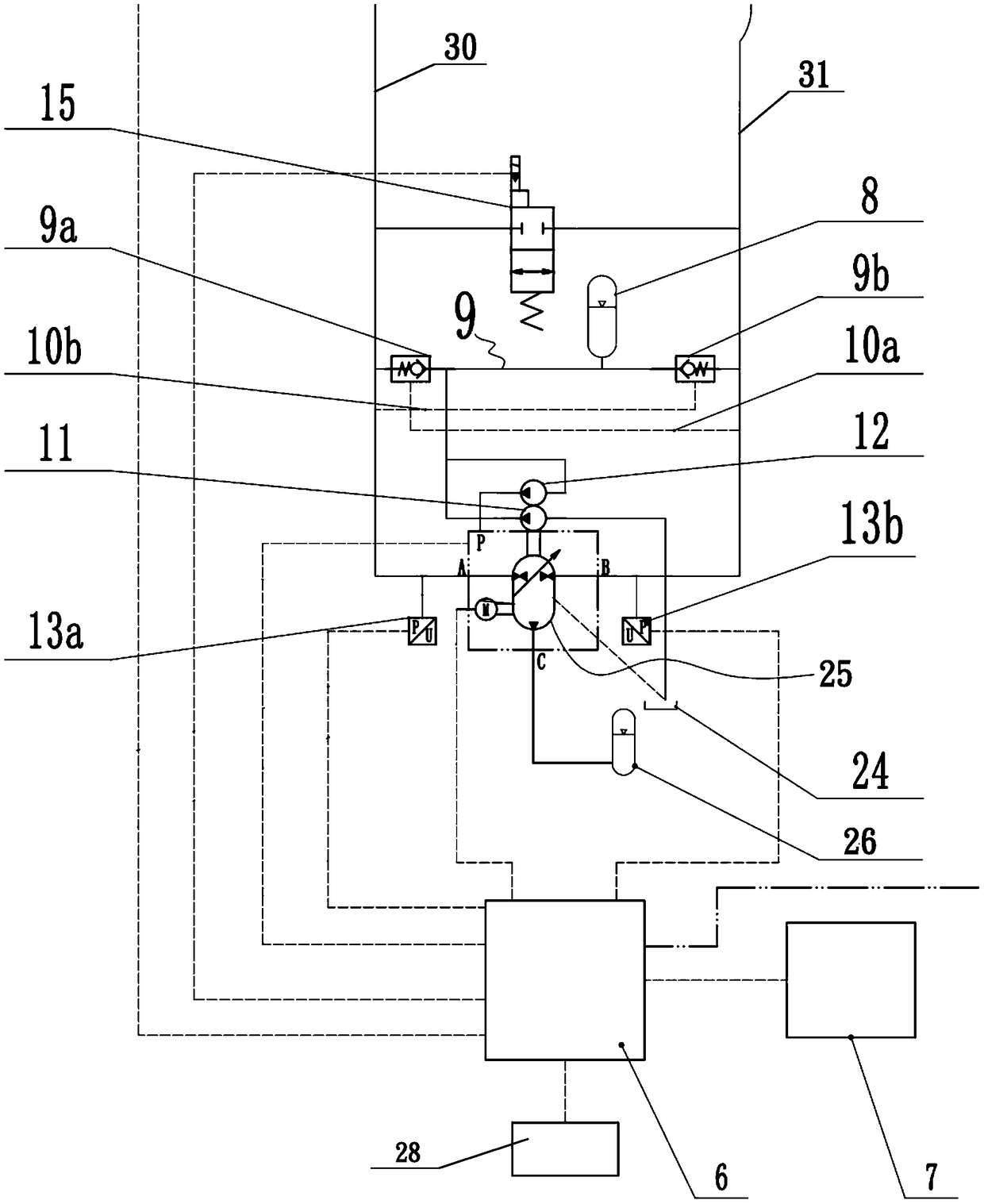 Pump control type semi-driving heave compensation system and working method thereof