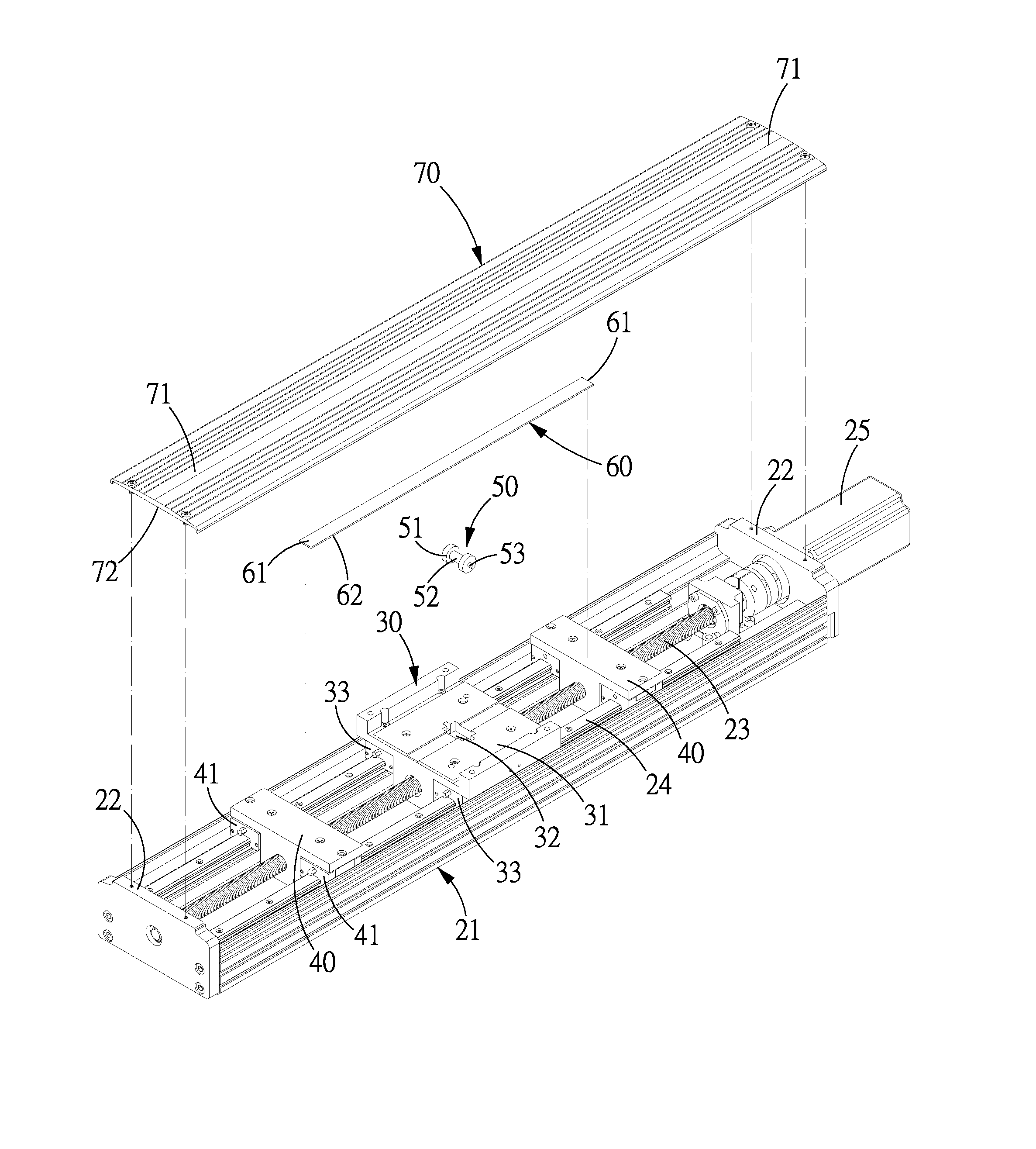 Linear Module with a Support Device