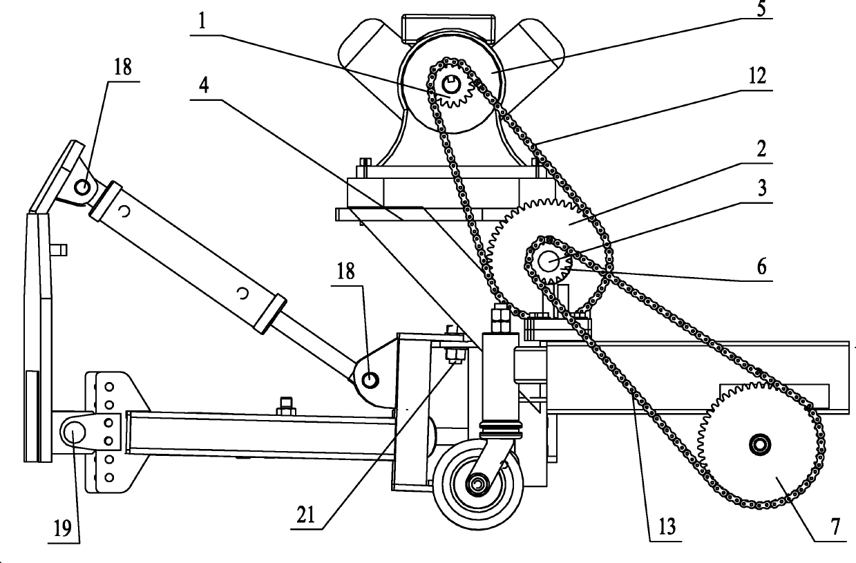 Lifting and swinging hydraulic device for snow remover and snow remover with same
