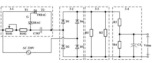 LED dimming drive system with thyristor bypass dimming circuit