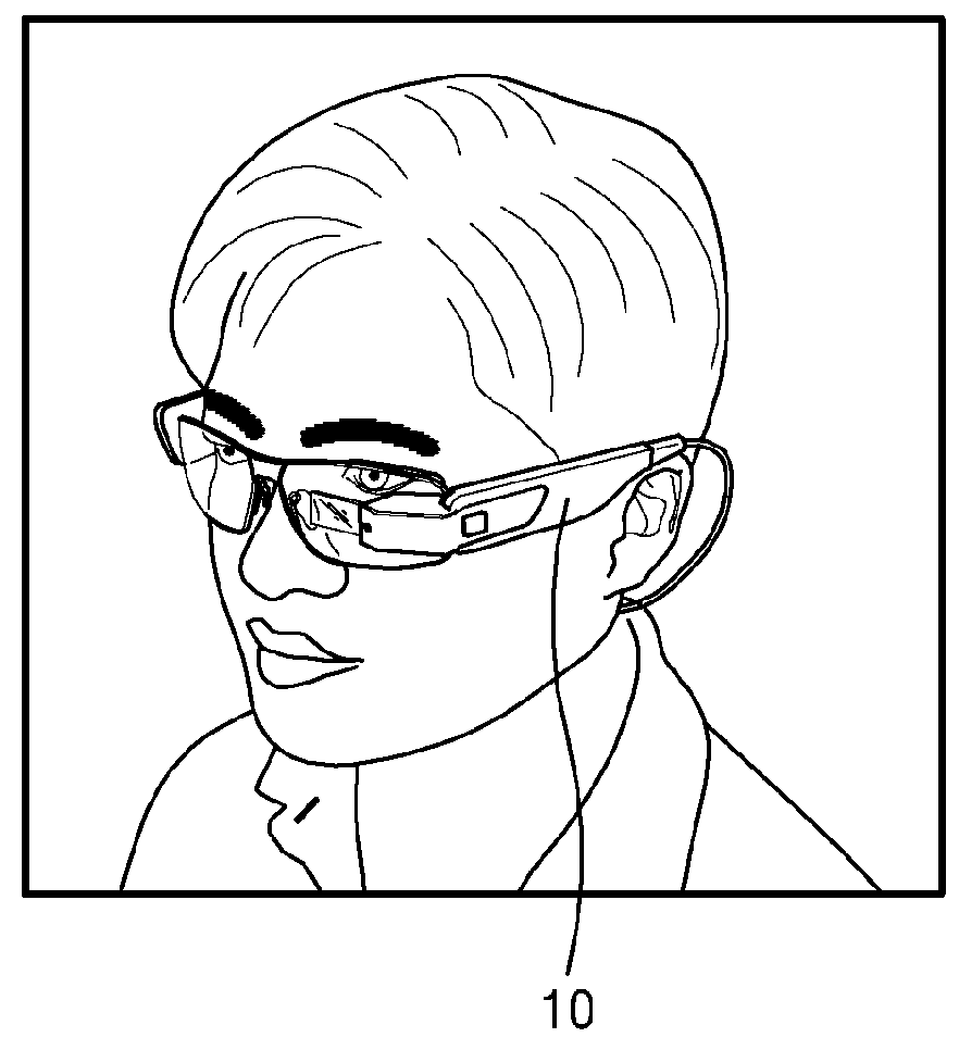 Wearable glasses and method of displaying image via the wearable glasses