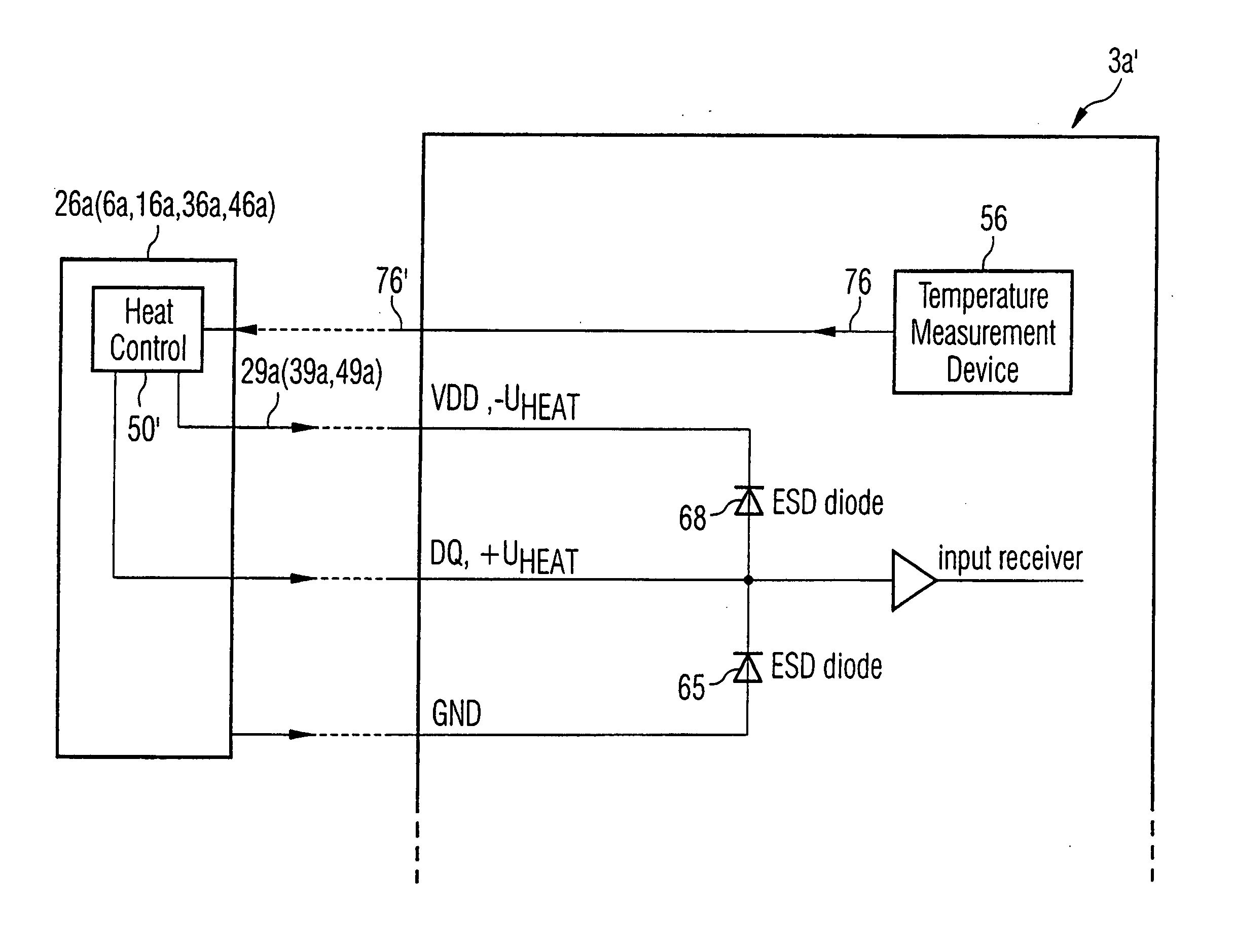 Semiconductor component with internal heating