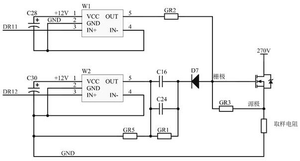 Driving circuit with short-circuit protection function suitable for high-voltage solid-state power controller
