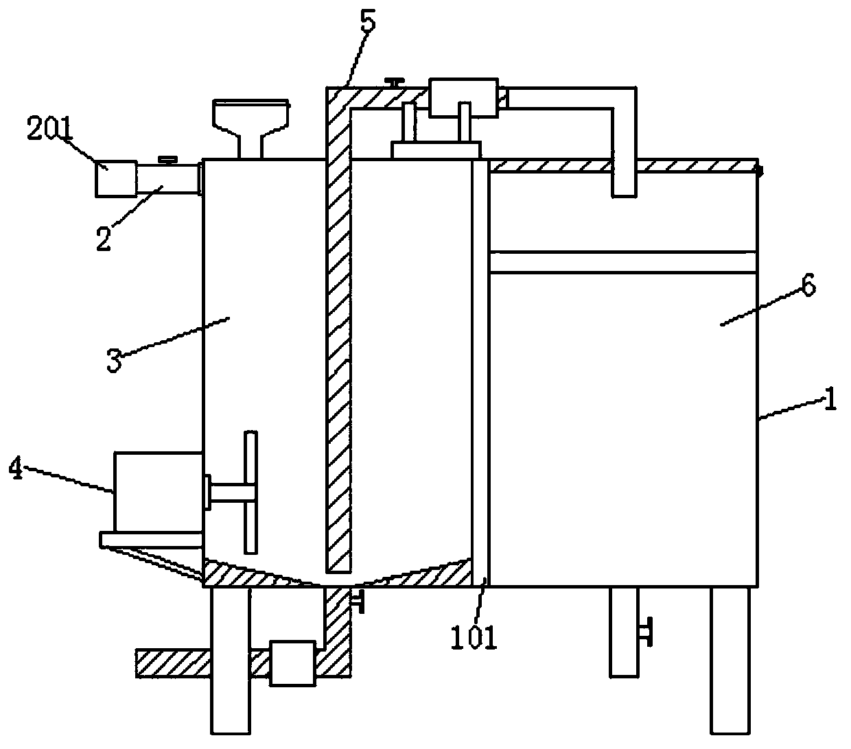 Sewage treatment device with periodic garbage treatment function