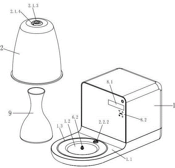 Decanting device with freshness retaining function
