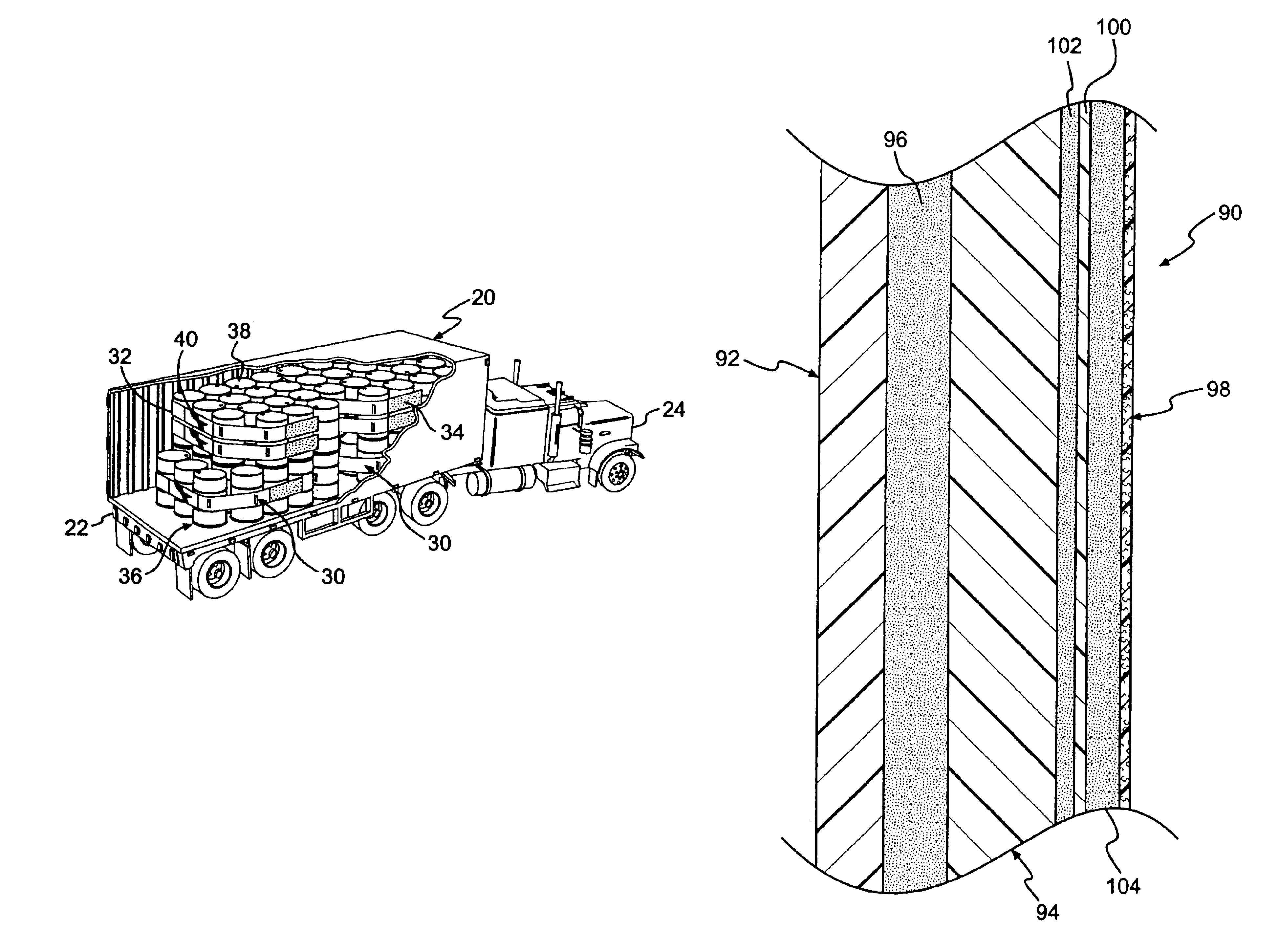 Monolithic cargo restraint system and method