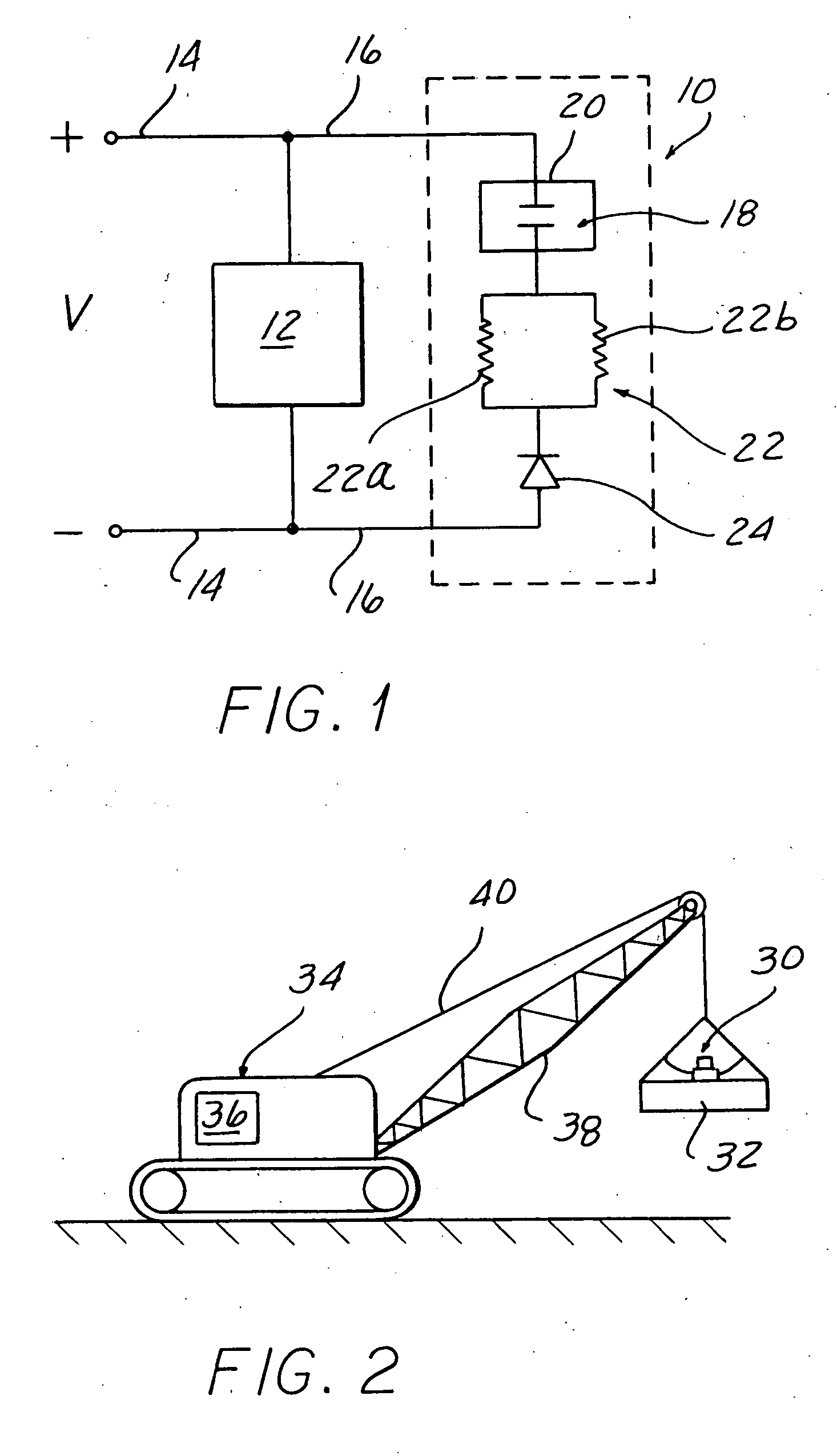Discharge device for inductive devices