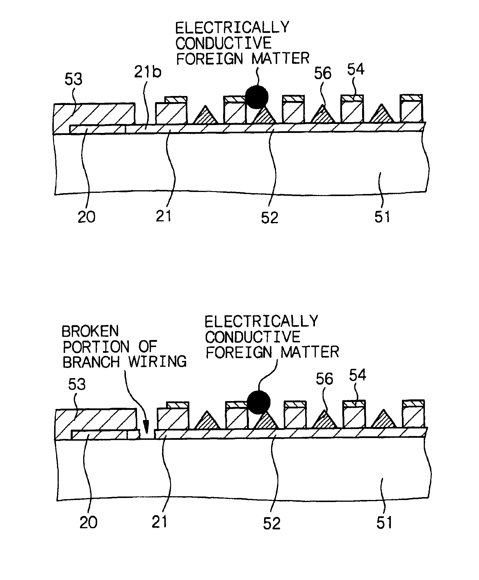 Cathode panel for a cold cathode field emission display and cold cathode field emission display, and method of producing cathode panel for a cold cathode field emission display