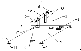 Telescopic fixture equipment rack for mechanical part machining