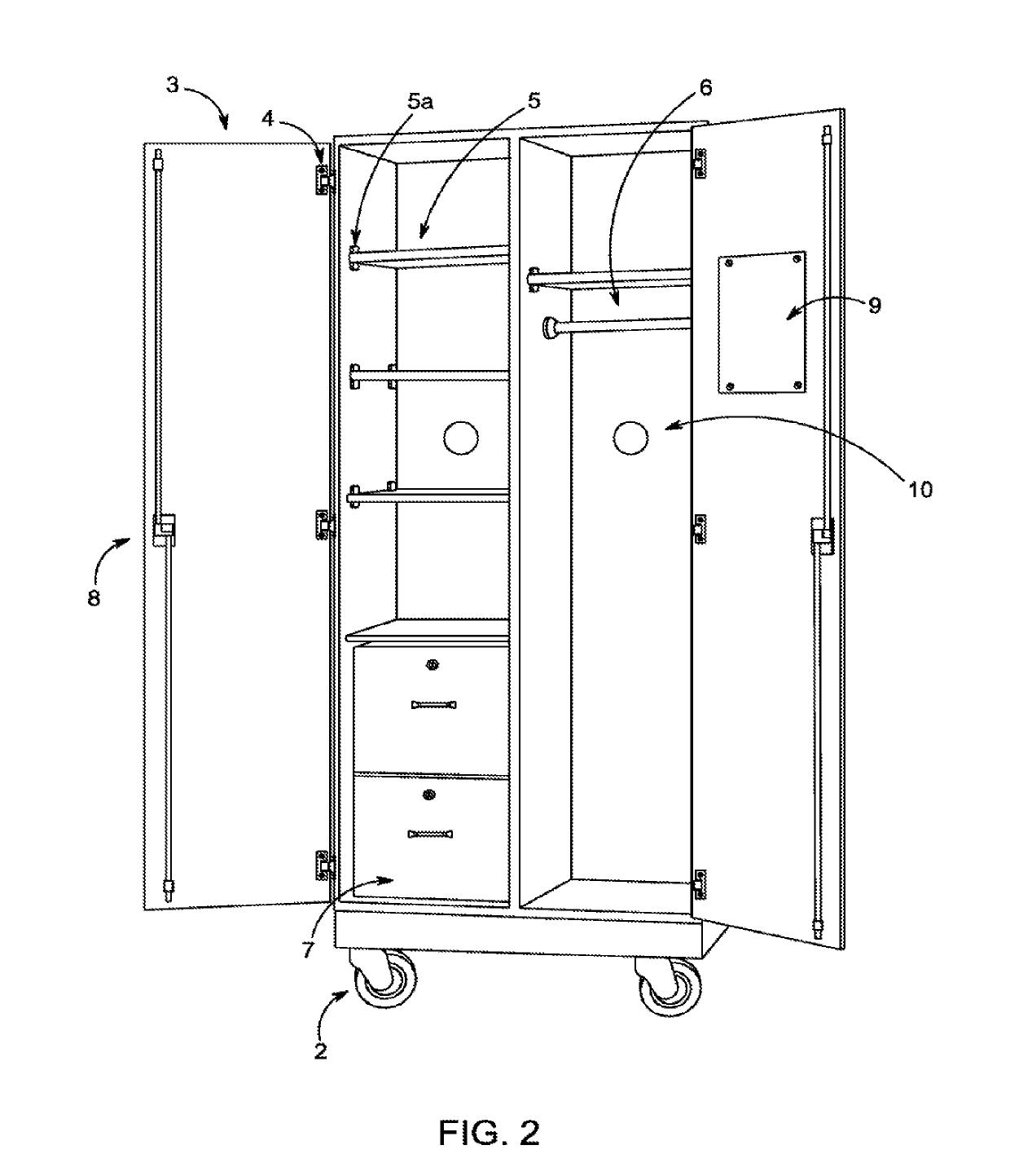 Moveable and storable wardrobe