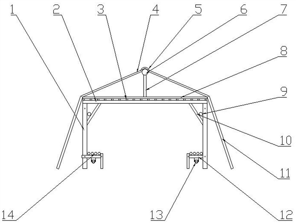 Multi-dimensional rapid building method for high-strength bamboo corridor