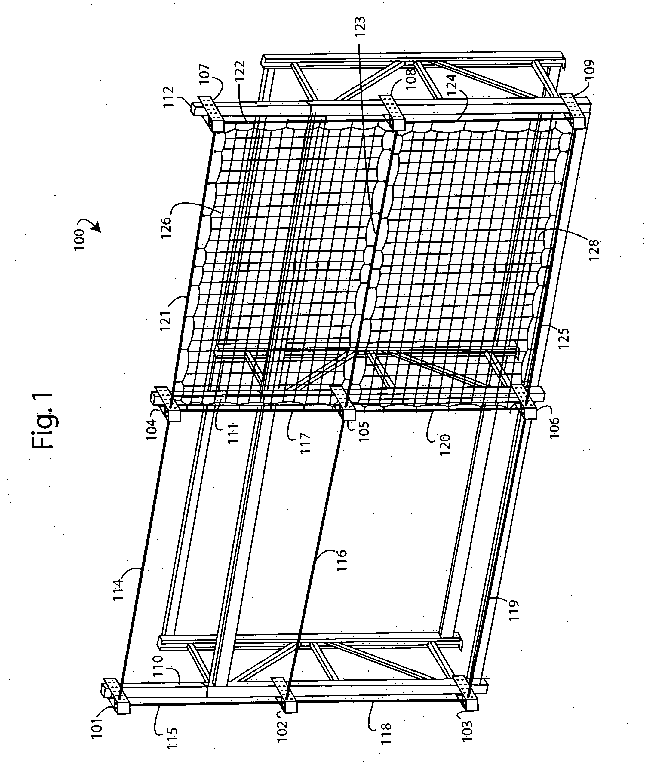 Offset pallet-rack safety net system