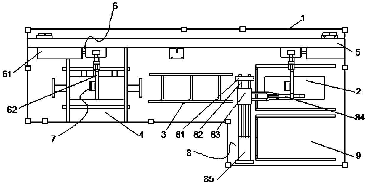 Grabbing and superposing method applied to photovoltaic module production line