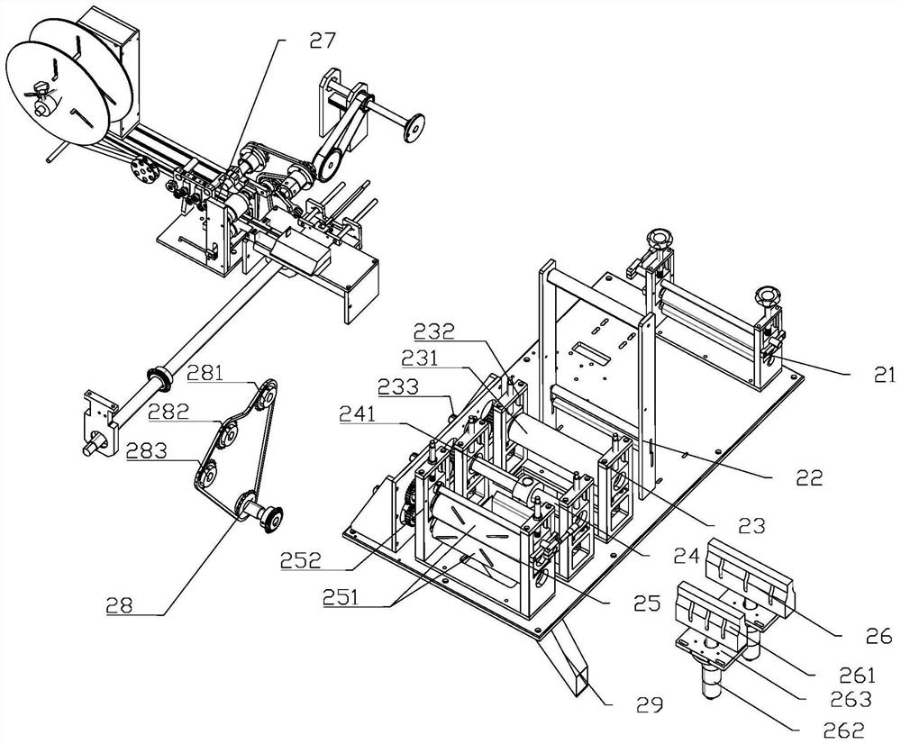 A welding device for a mask production machine