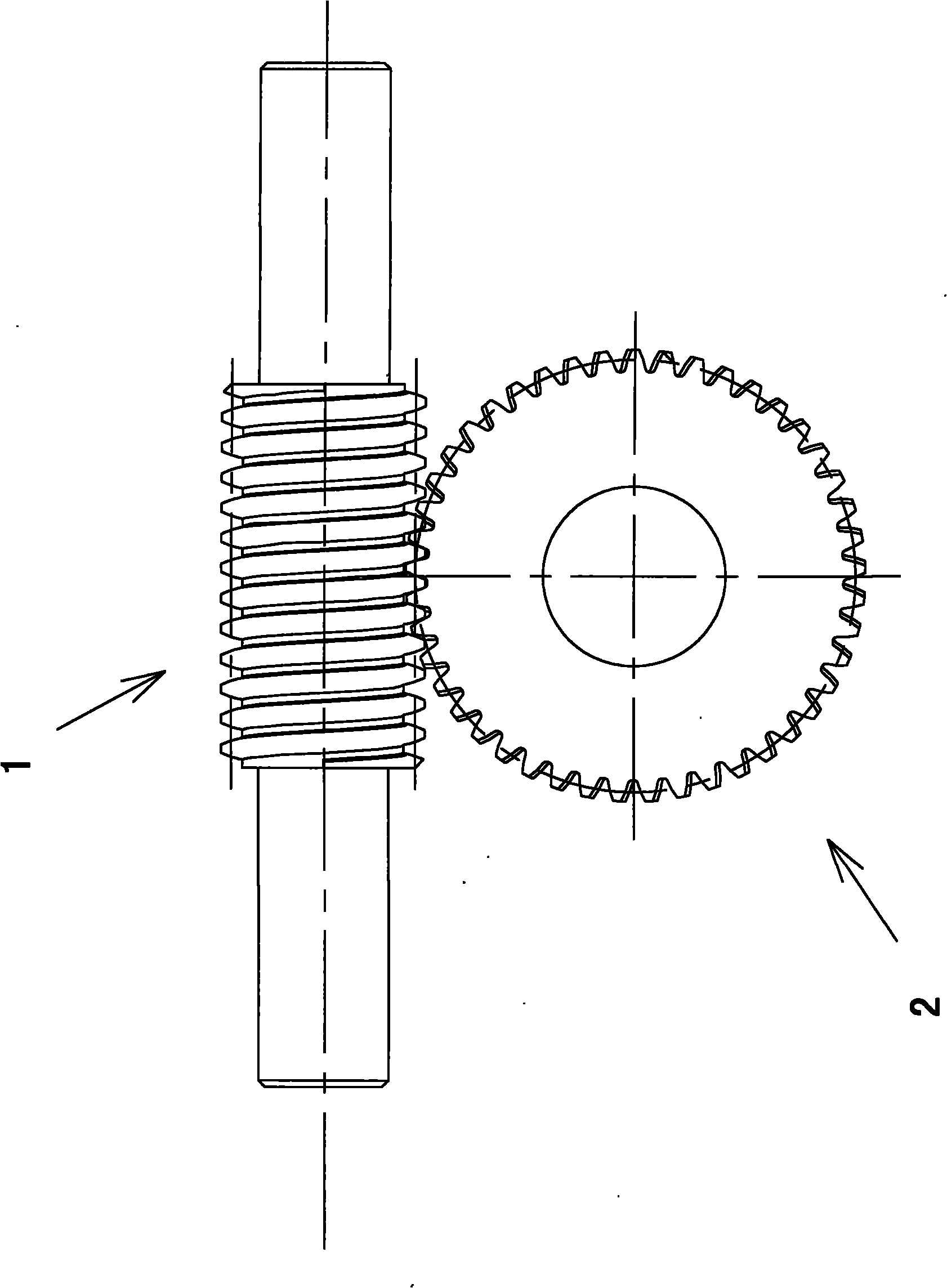 Worm helical gearing mechanism
