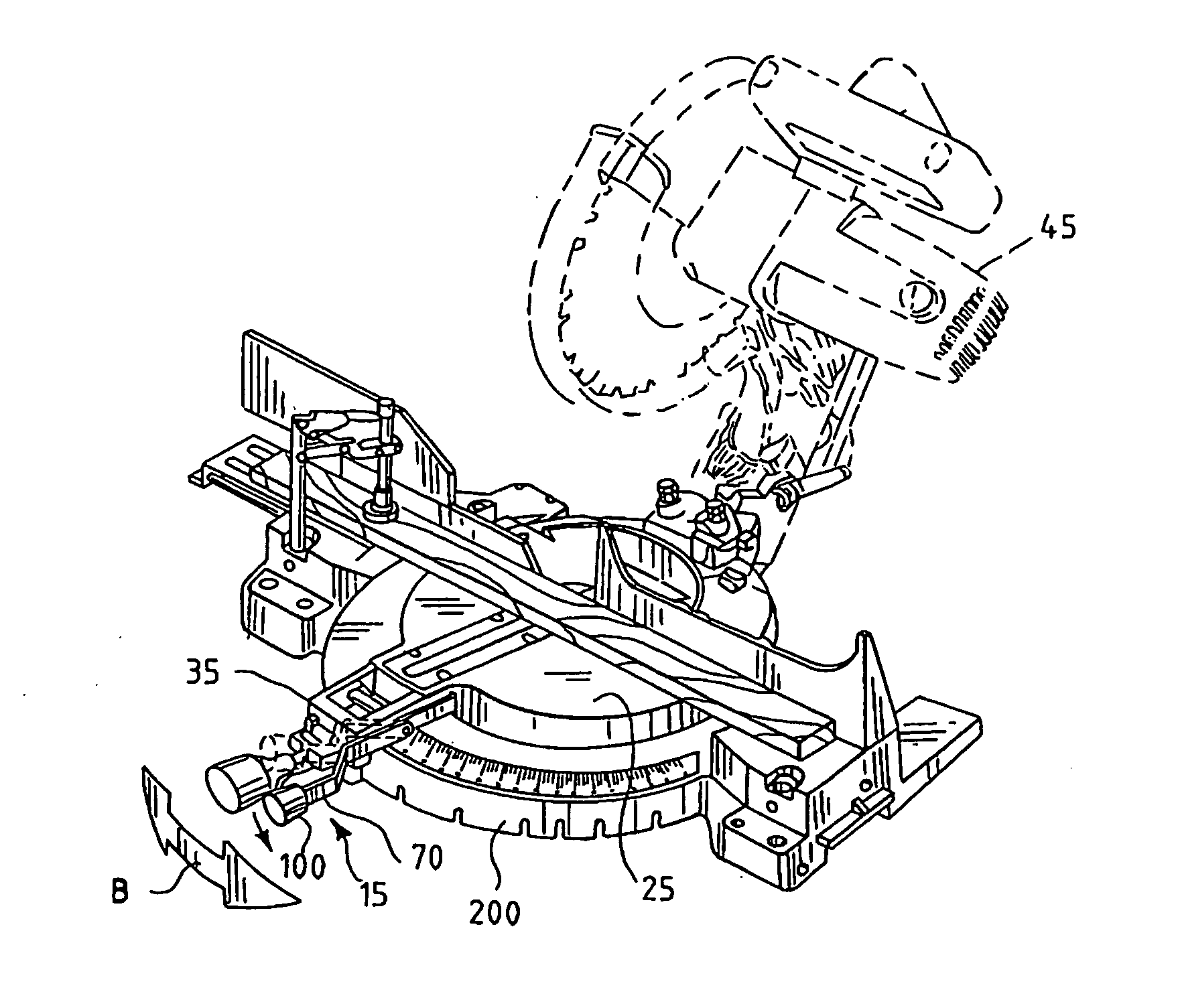 Front-accessible bevel locking system