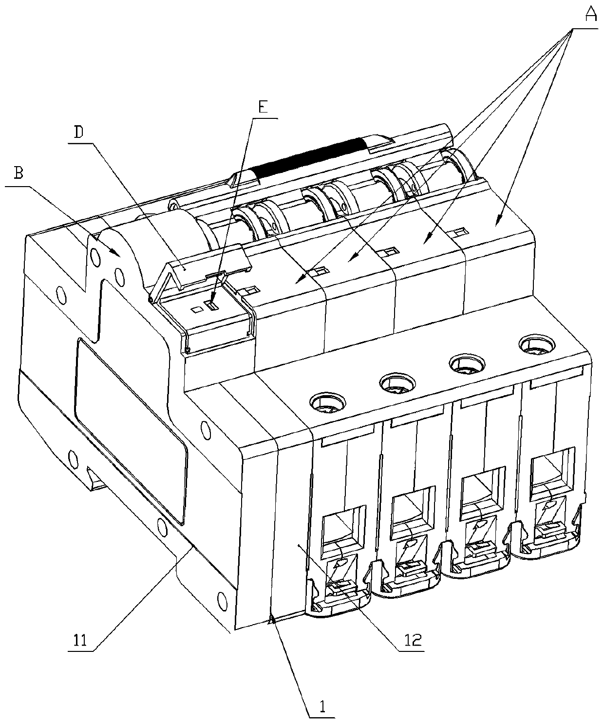 Electric energy meter external circuit breaker