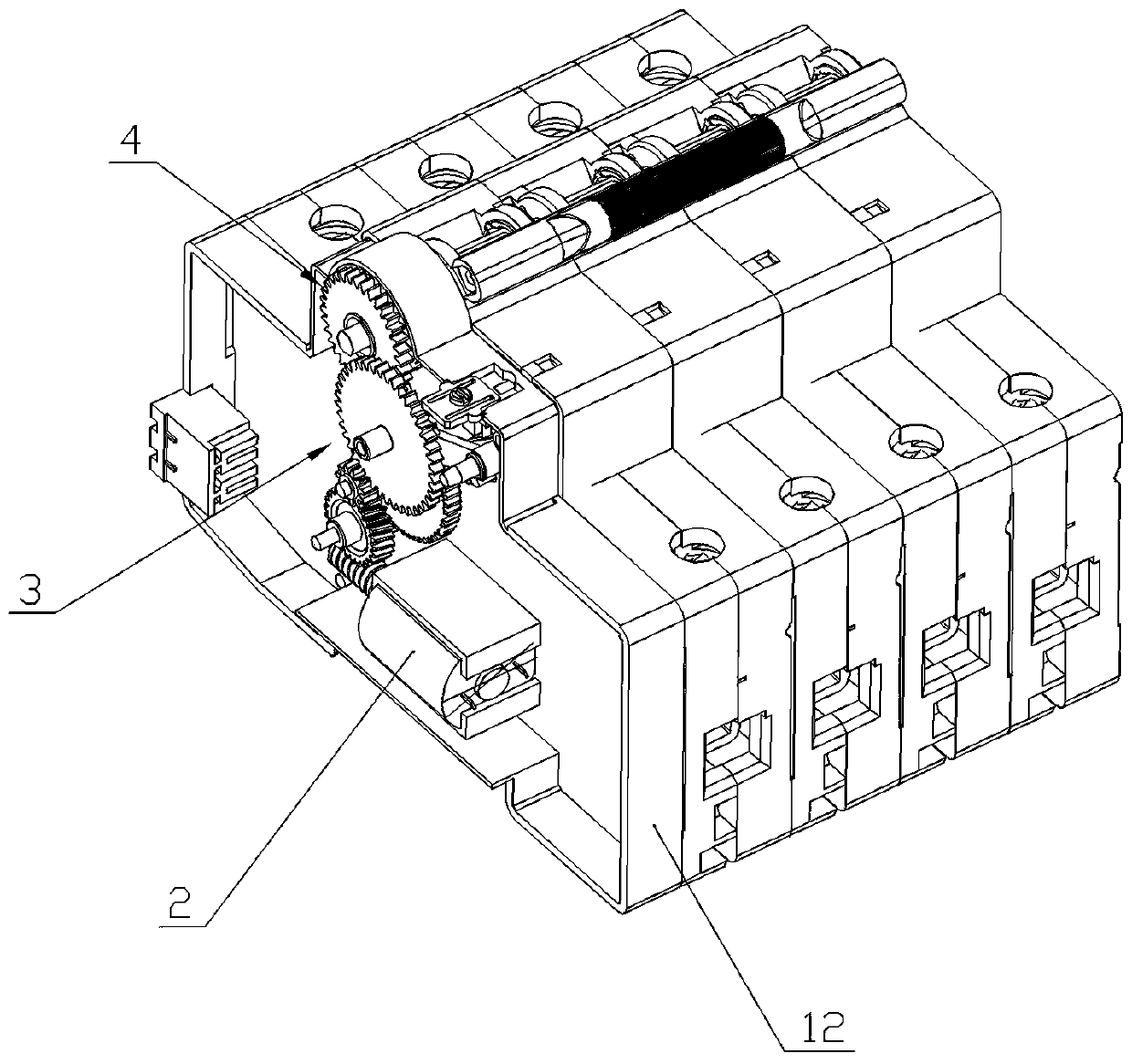 Electric energy meter external circuit breaker