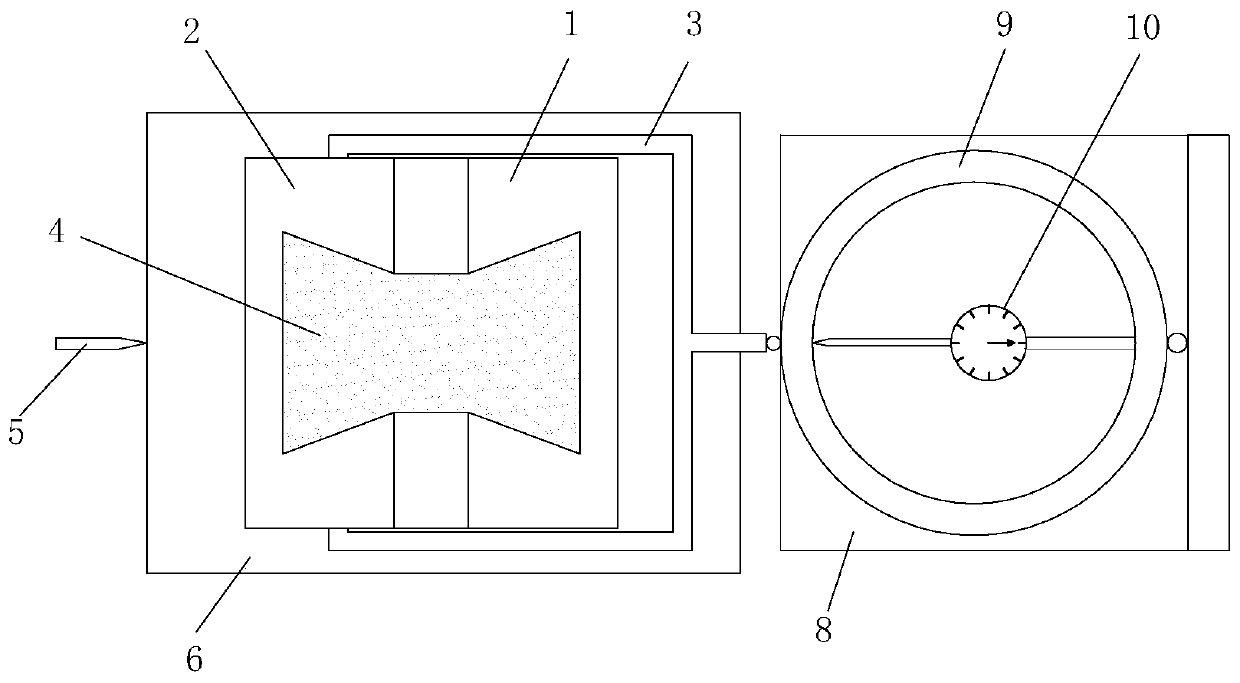 A device and method for measuring the tensile strength of soil using a direct shear instrument