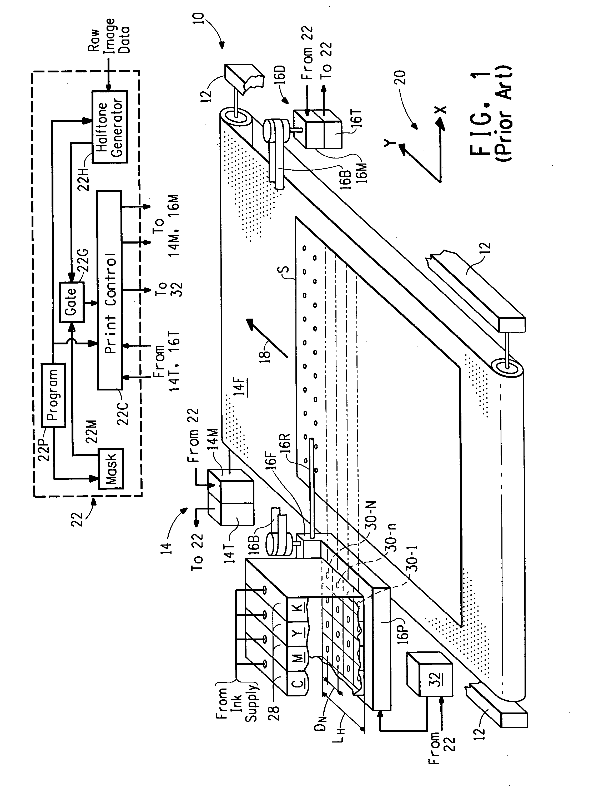 Computer readable medium with a program for minimizing banding artifacts in an ink jet printing apparatus