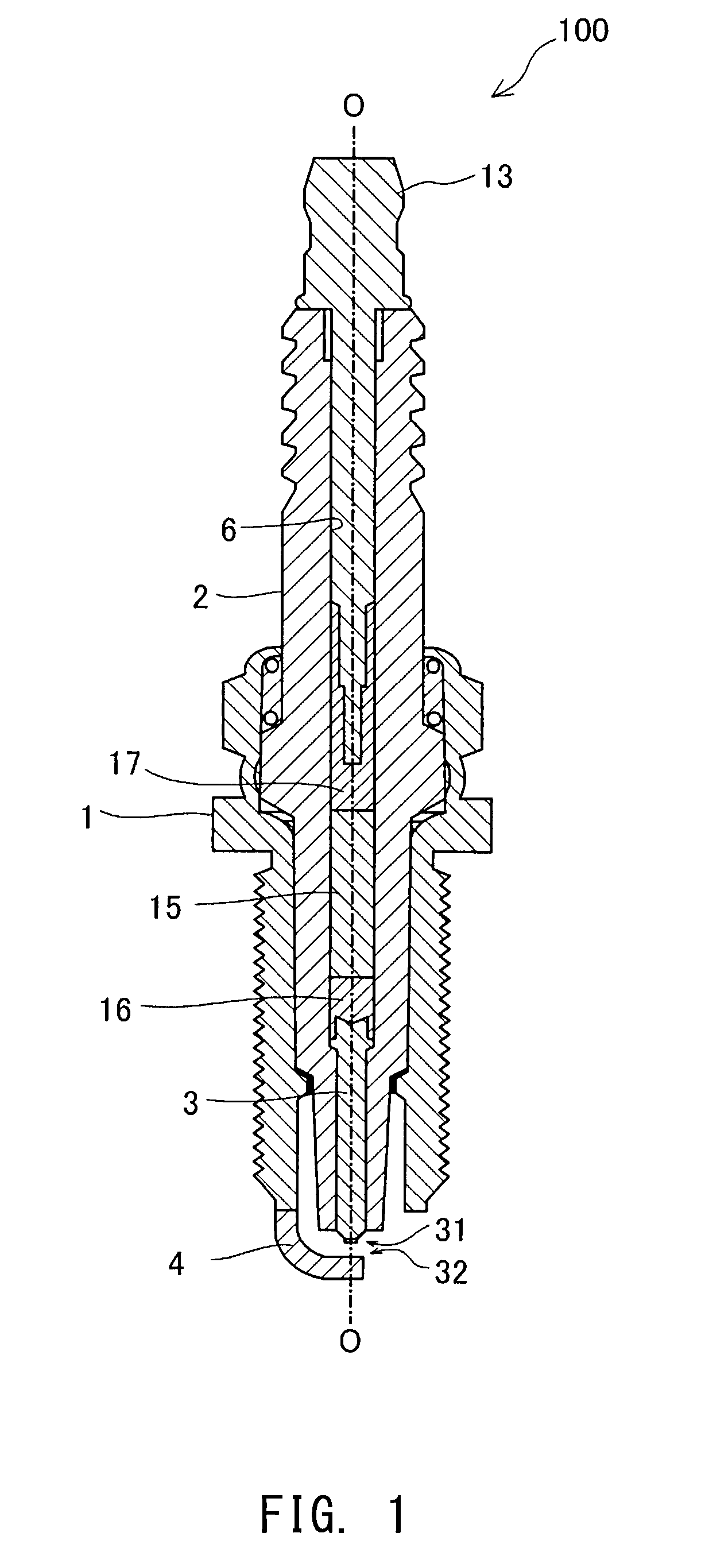Spark plug with internal resistor having Ti and Zr components