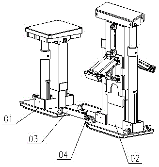 Series-connection hydraulic support for tunnel floor dinting