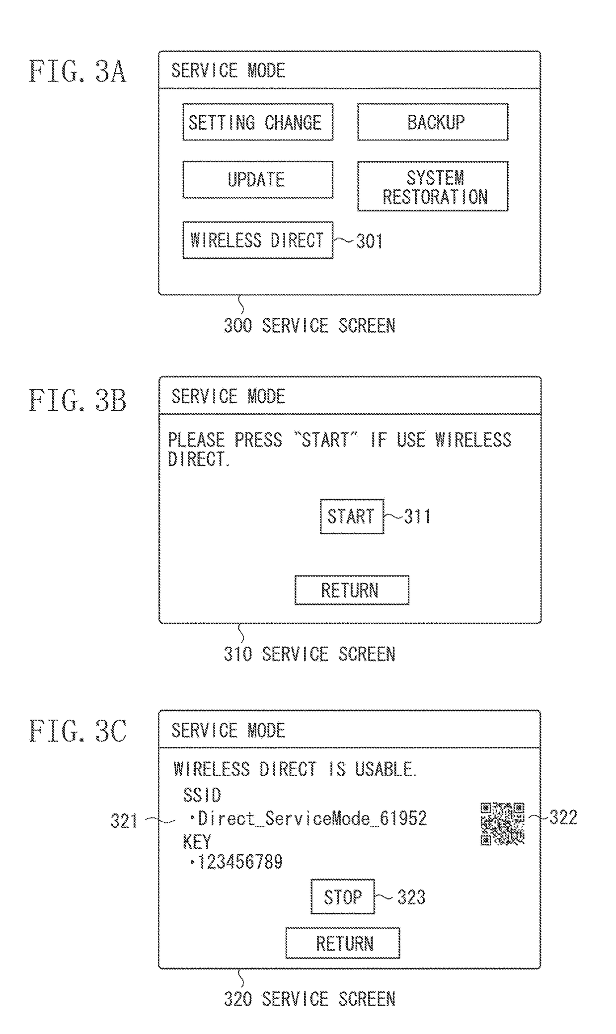Printing apparatus operable in service mode for work performed by service engineer