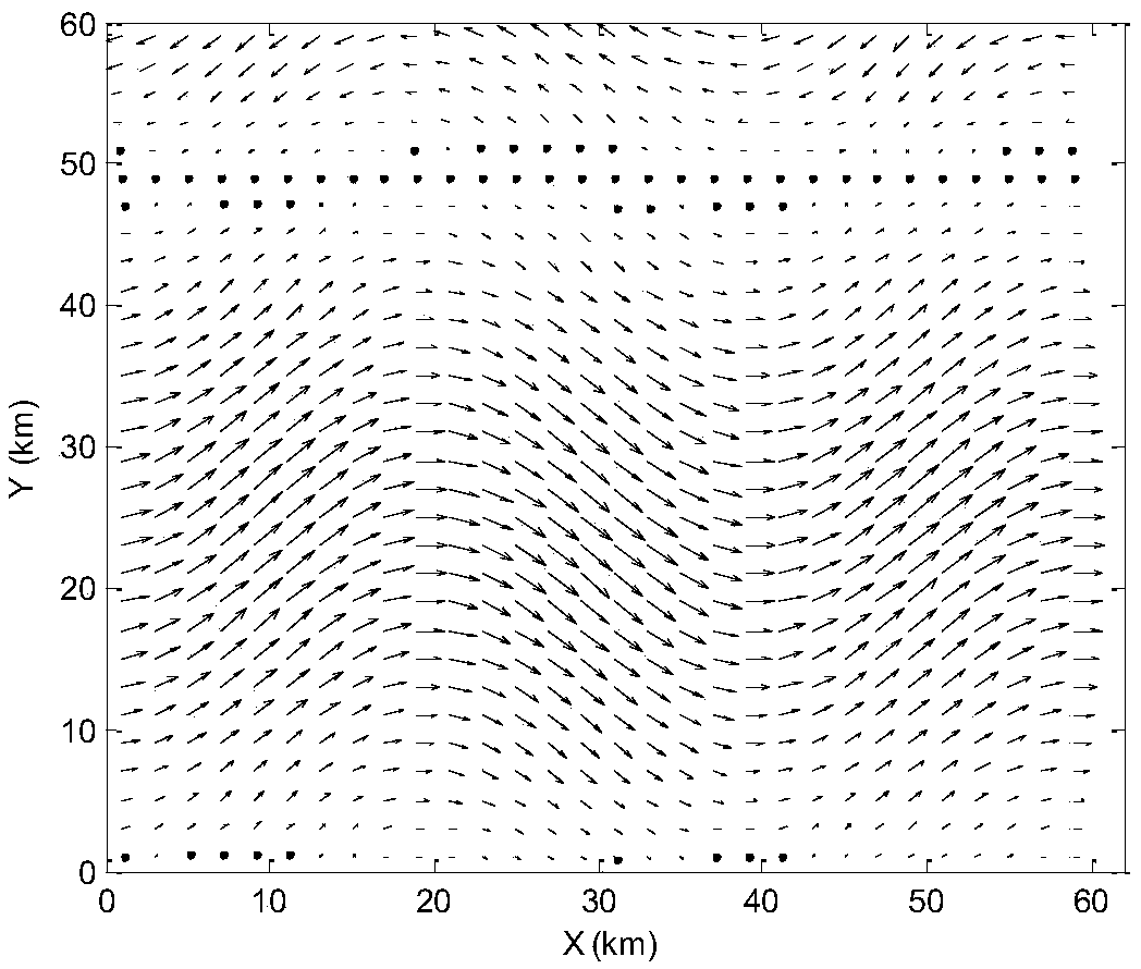 Method for implementing straight-line trajectory tracking of unmanned inspection cruiser under ocean current influence