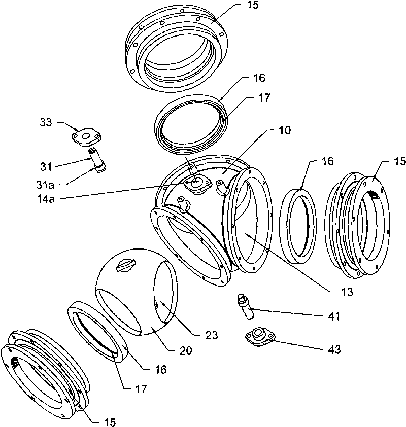 Cam pressing type tee ball valve