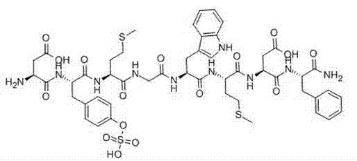 Method for synthesizing cholecystokinin octapeptide by combining solid phase method and liquid phase method