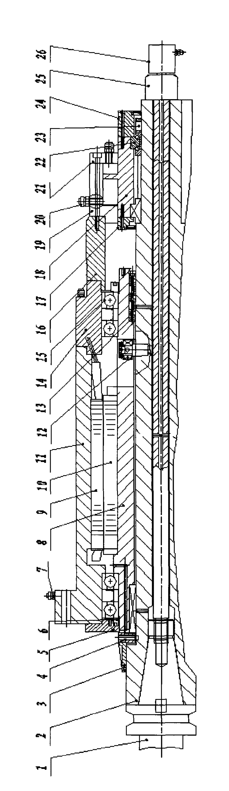 Dual shaft structured high speed precise electric main shaft capable of performing rotation, linear reciprocating movement