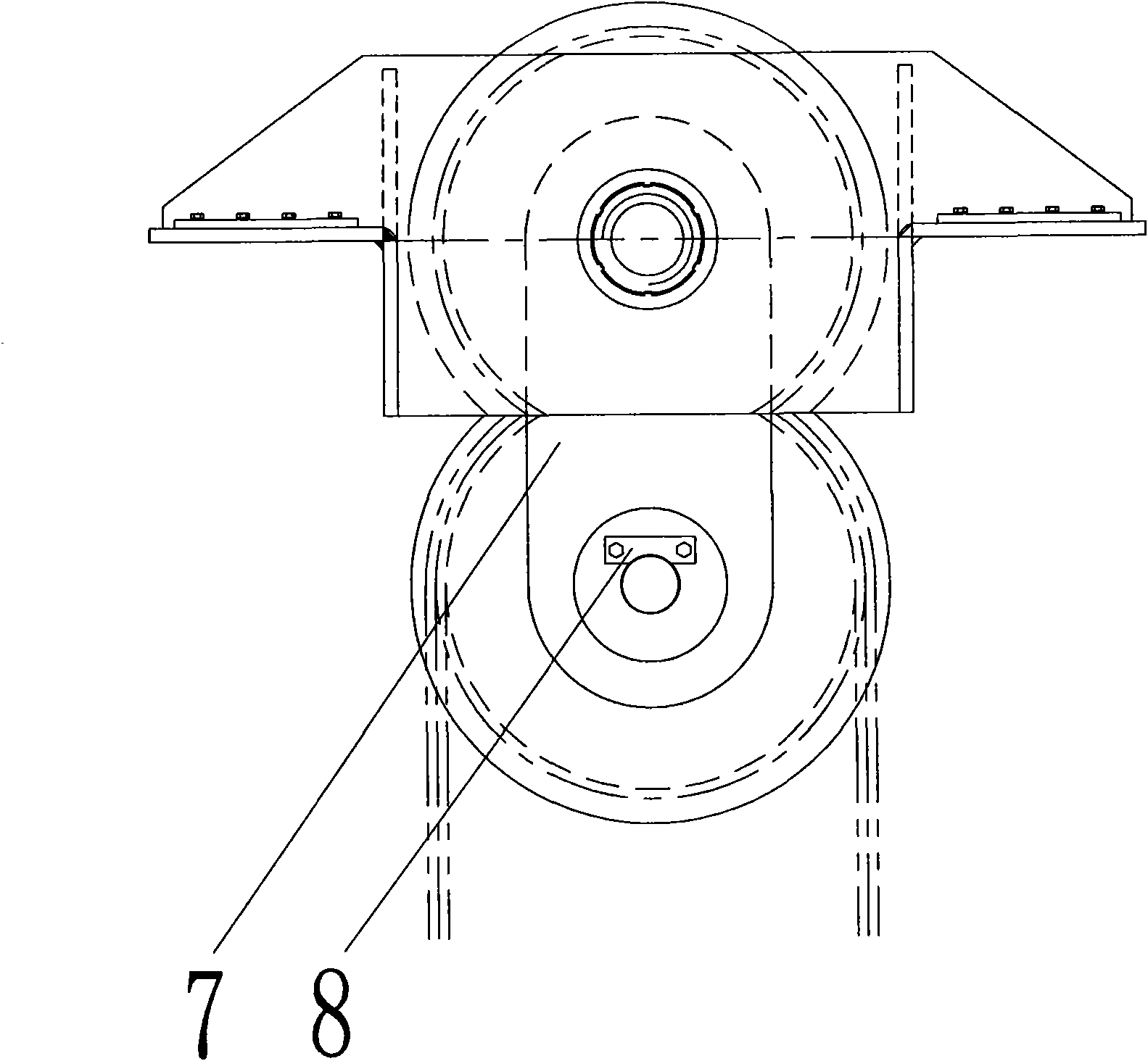 Novel weighing device structure of shipbuilding gantry crane