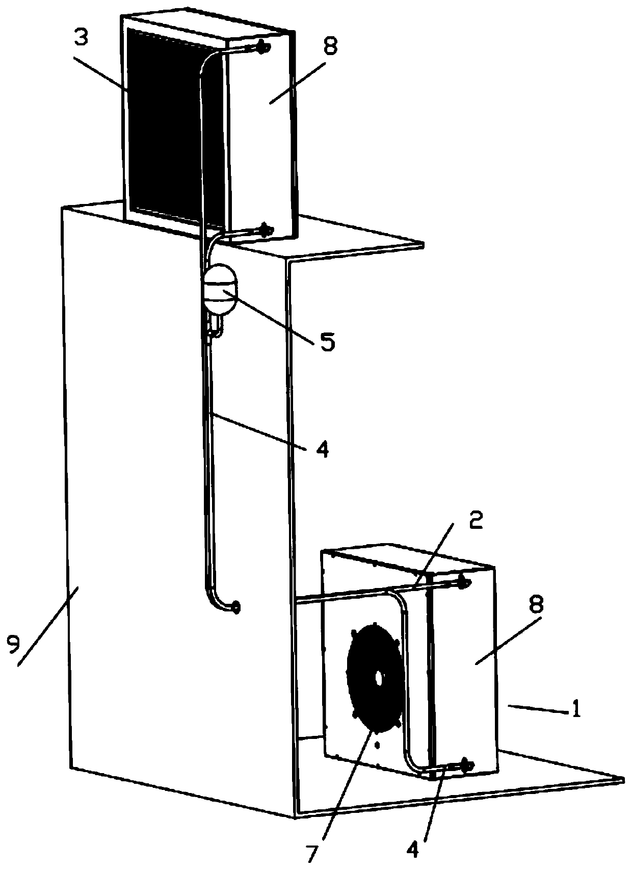 Confined space environmental-level heat exchanger with high energy efficiency ratio