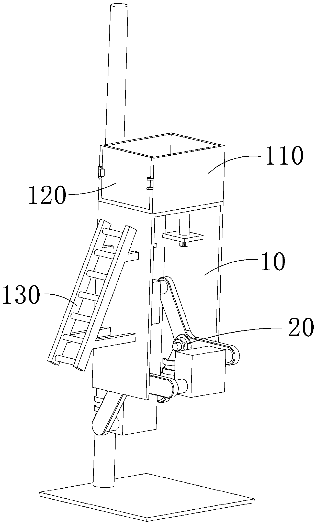 Concrete pole climbing and conveying device for power line repair high-altitude operation