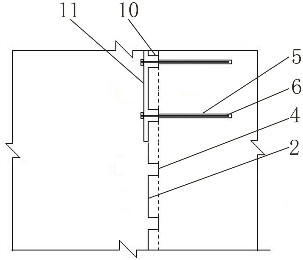 Construction method for reducing safety risk of ribbed anchor rod retaining wall reverse construction method