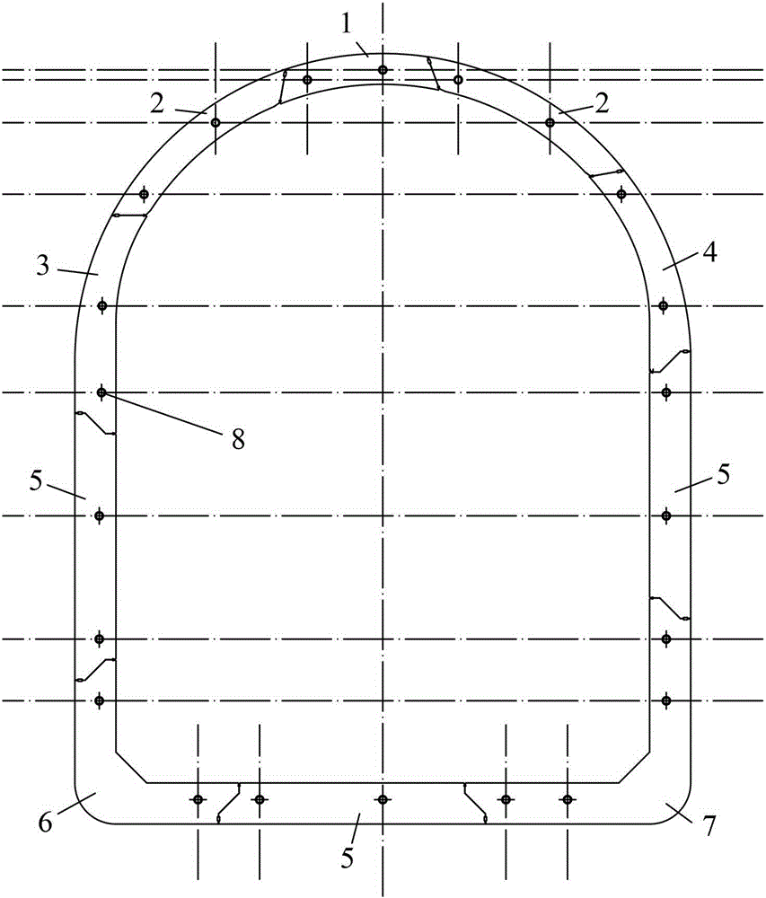 Lining structure of a horseshoe-shaped shield tunnel