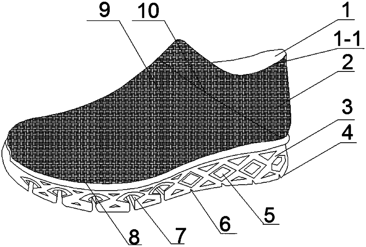 Sock-like shoe and manufacturing method thereof
