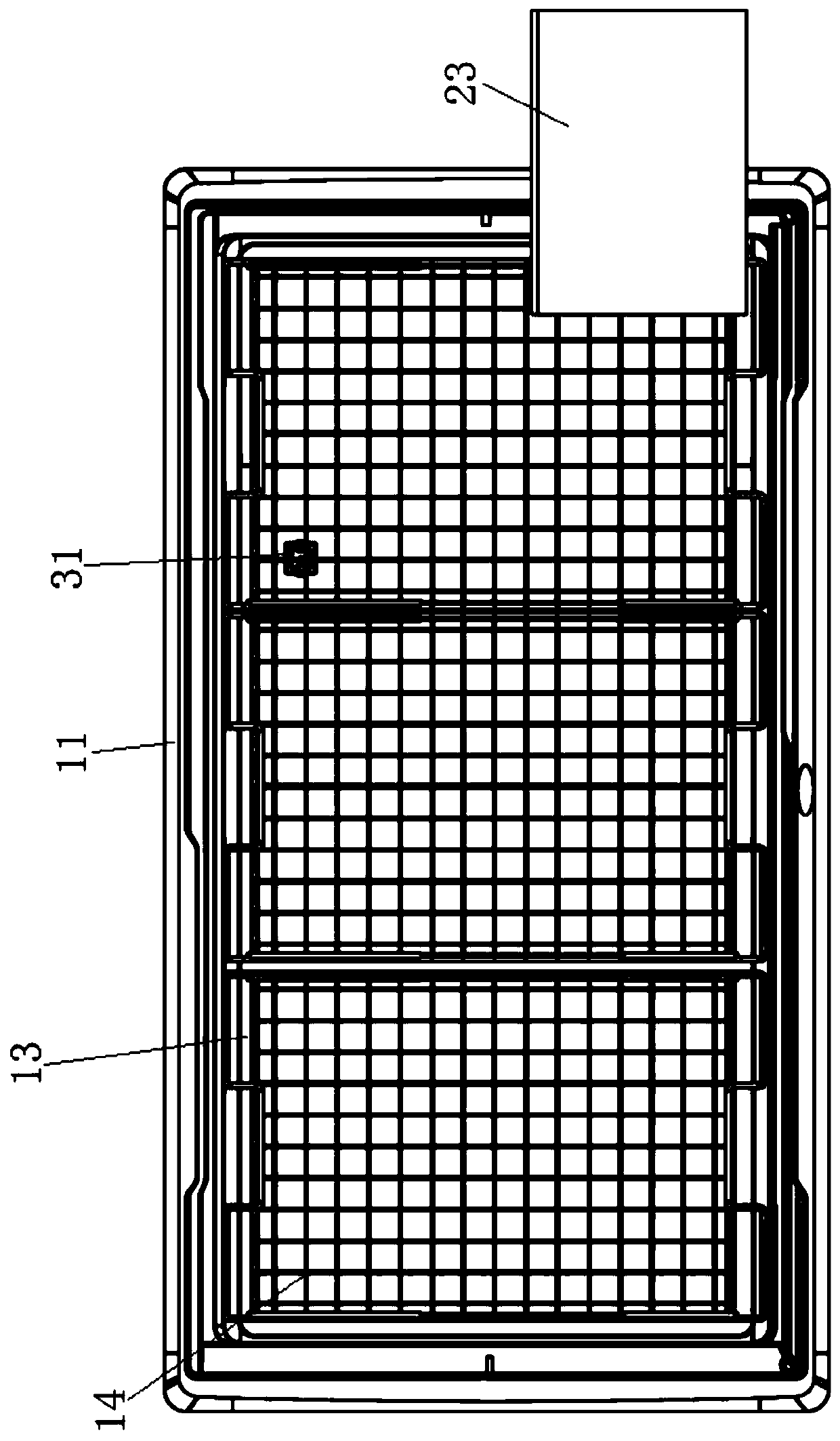 Horizontal refrigeration equipment and purchase-sale-stock management and use method thereof