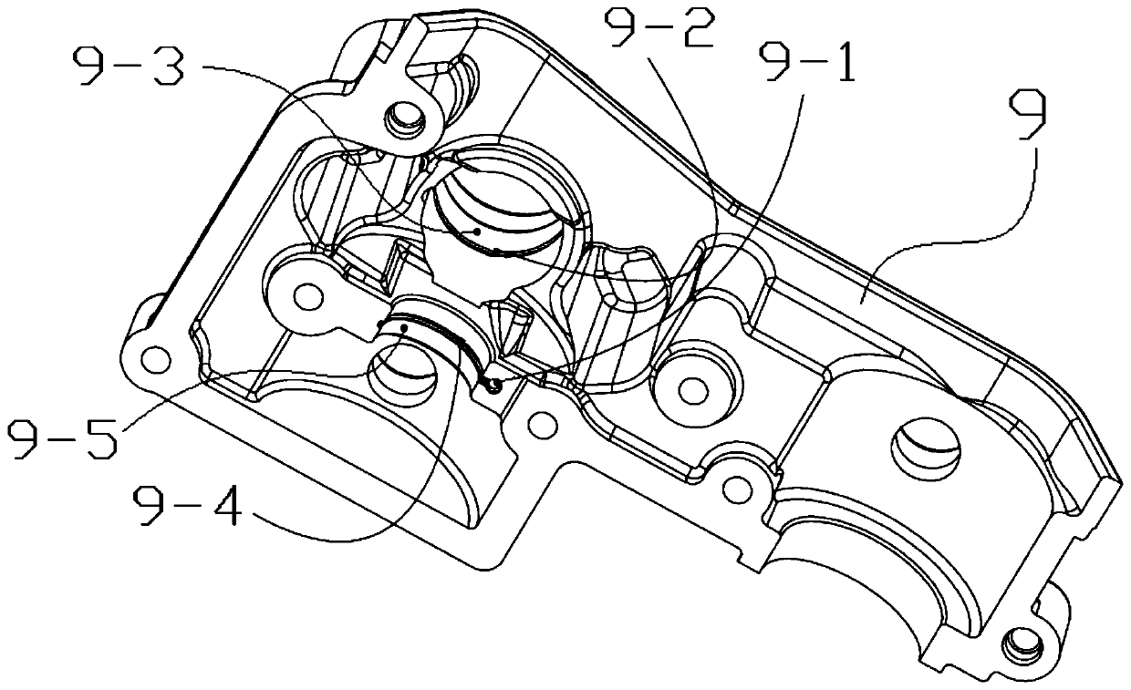 A cylinder head system oil circuit of an automobile engine