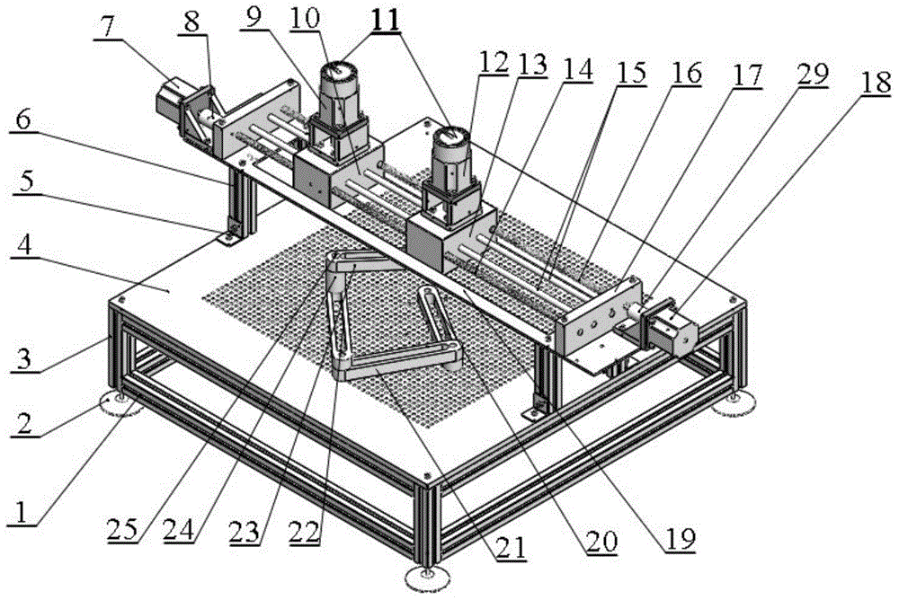 Combination-drive reconfigurable five-rod mechanism experiment table