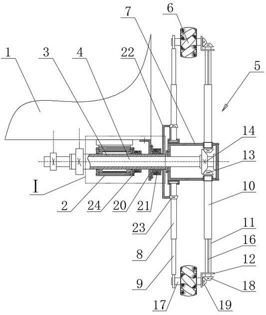 Radial telescopic wheel mechanism capable of adapting to stair steps with different heights